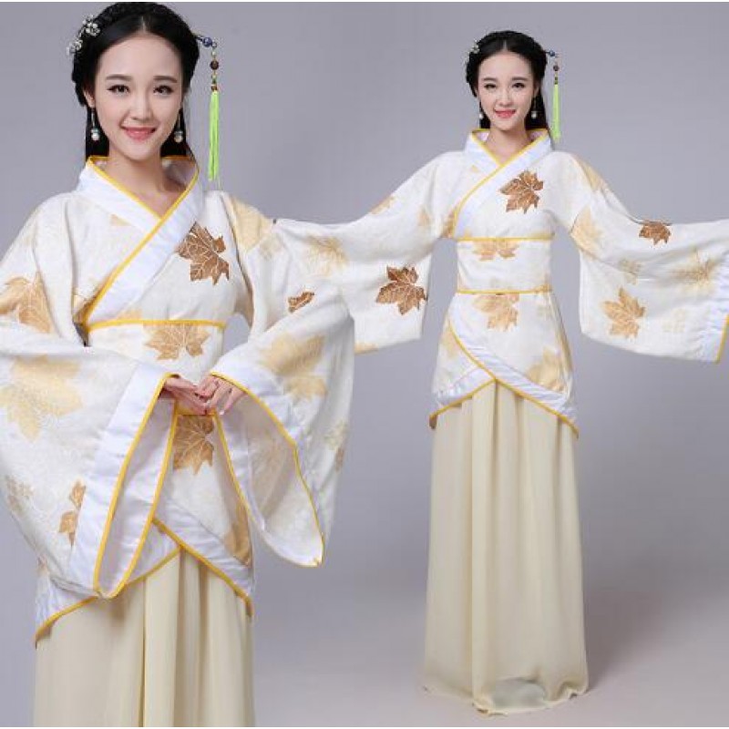 Yellow green violet Chinese Traditional Hanfu Ancient Tang Dynasty Costume Dress for Women Chinese Fairy Dresses dance costume Hanfu robe