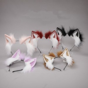 Japanese Lolita girls women bunny cat ears fox plush hairpin hair accessories xmas halloween birthday party simulation kawaii animal ears headband
