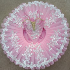 Kids ballet dance dresses light pink tutu skirts modern dance ballerina competition stage performance pancake skirt costumes