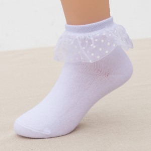 Kids children stage performance latin ballroom ballet modern lace socks 3-12years one pair pink white