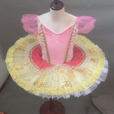 Kids little swan lake tutu skirt ballet dance dress classical ballerina dress robe de danse classique rose pour enfant