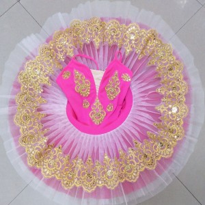 Kids pink colored ballet dance dress  children classical swan lake pancake skirts ballet dance costumes
