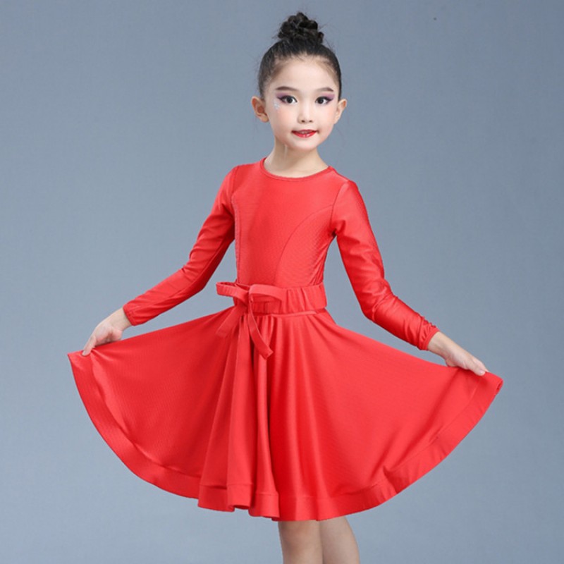 Latin dance dress girls red violet practice clothes professional competition performance clothing children's examination clothing