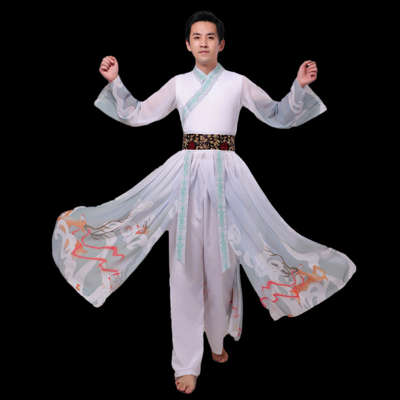 Men chinese hanfu ancient traditional han tang prince warrior sowordsman film drama cosplay robe for male stage performance chinese folk dance costumes