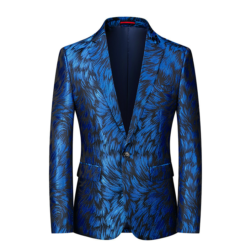 Men young man singers host stage performance blazers floral  purple pink blue yellow dress suit stage wedding birthday evening party suit