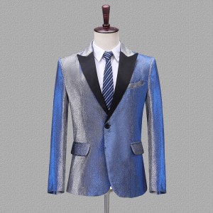 Men youth singers stage host choir performance blazers coats wedding dress suits groomsman coats shining stage male singer jackets