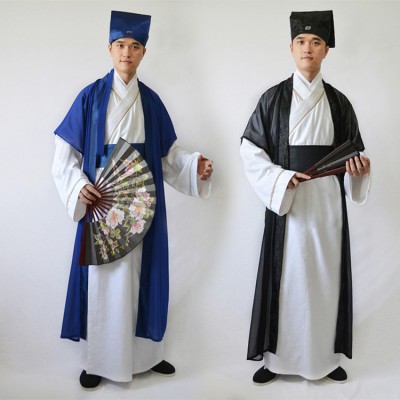 Men's Chinese folk dance costumes hanfu ancient traditional stage performance ancient Confucius scholar drama cosplay dresses