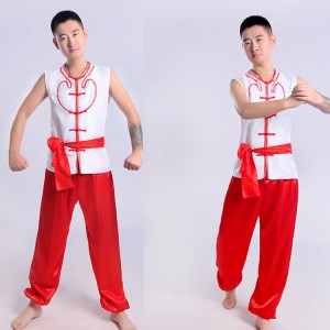 Men's Chinese folk dance costumes yangko dragon boat cosplay costumes stage performance costumes