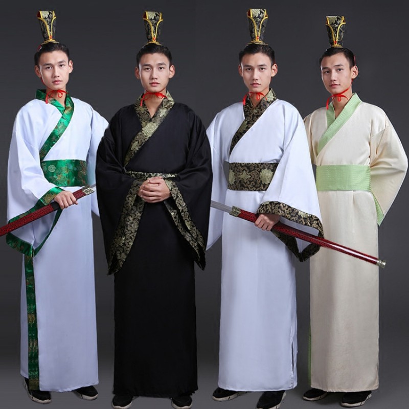 Men's Chinese folk dance dresses ancient traditional hanfu drama warrior swordsmen cosplay dresses robes