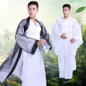 Men's chinese Hanfu traditional classical dance costumes warrior swordsmen drama cosplay robes dress costumes