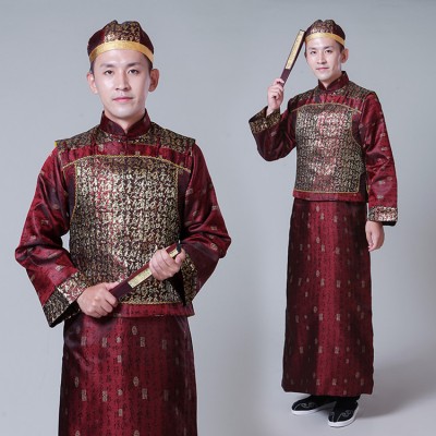 Men's Chinese traditional ancient qing dynasty performance costumes prince drama cosplay robes costumes emperor cosplay robes