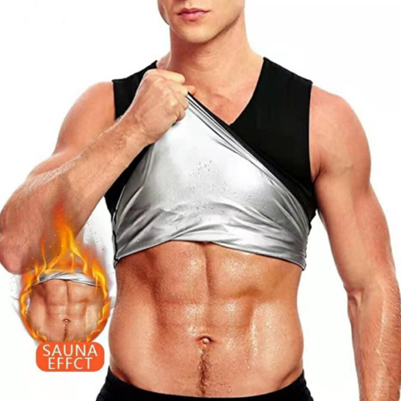 Men's fat burning abdomen vest fitness sweat suit running sportswear sweat vest corset