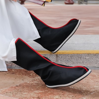 Men's hanfu boots chinese ancient official hanfu boots for man swordsman knight drama film cosplay boots shoes