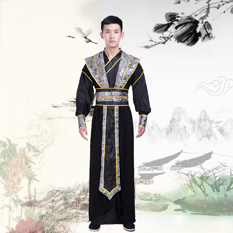 Men's hanfu chinese ancient traditional swordsman knight drama cosplay robes costumes