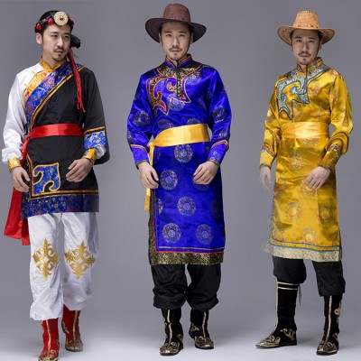 men's Mongolian dance costumes chinese folk dance stage performance robes dresses