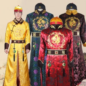 men's Prince Baylor Han tang Qing ming hanfu Chinese traditional folk costumes Emperor king cosplay performance gown photos shooting Dragon Robe for male