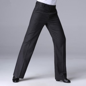 Men's striped latin ballroom dance pants stage performance competition latin chacha dance long trousers