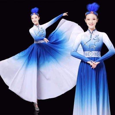 Mongolian dance stage performande dress for women Chinese-style big swing skirt ethnic minorities Art examination modern adult performance classical dance costume girl
