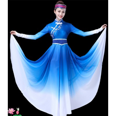 Mongolian dresses girls women's  stage performance National Mongolia drama show cosplay performance robes dresses
