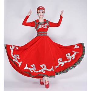 Mongolian dresses stage performance chinese folk dance minority mongolian drama cosplay concert perfromance dresses robes