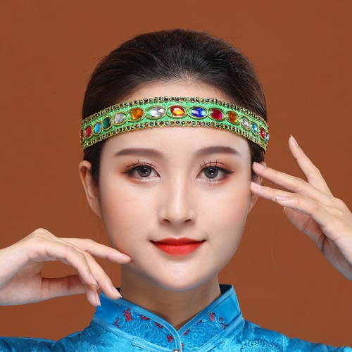 Mongolian hair band Women ethnic characteristic headband Adjustable Mongolian headwear dance performance hair accessories