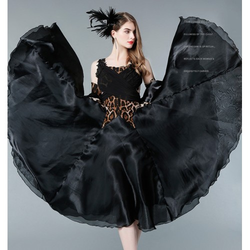 National standard leopard print competition ballroom dance dresses for ...