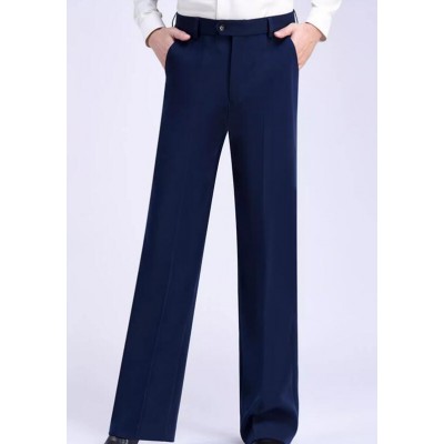 Navy coffee color wide leg ballroom latin dance pants for men youth flamenco waltz tango jive chacha stage performance straight long trousers for man