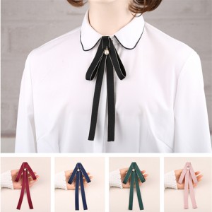 Office lady Shirt Bow Tie Lace Ribbon stage performance jk College Style British Ribbon tie for collar decoration Sweet Black pink dark green Collar Accessories