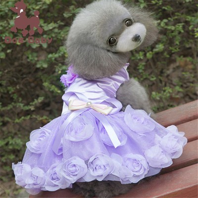 Pet formal clothes dog wedding dresses clothing thin type of pet dress son new rose in spring and summer dress
