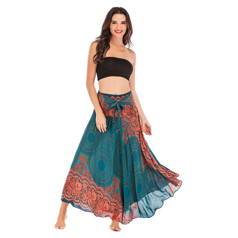 Printed belly dance skirts two ways wearing Leisure Thailand Beach holiday skirt Big skirt belly dance