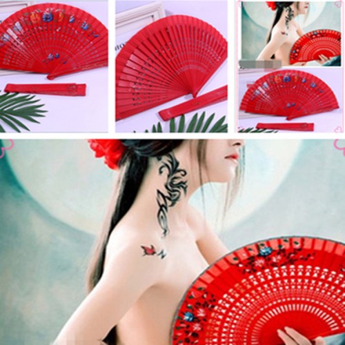 Red color stage performance drama cosplay fans kimono clothes sexy portrait photos competition dancing prop