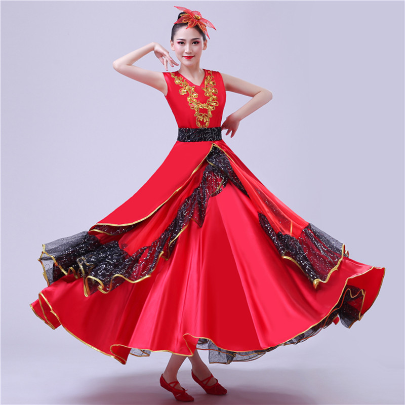  red Flamenco dress for women female ballroom paso double dance dresses spanish bull dance dresses stage performance costumes