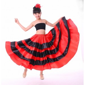 Red flamenco skirts Spanish Folk bull dance skirts stage performance opening dance ballroom skirts