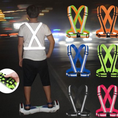 Reflective Vest Elastic Reflective Strap For adult children Safety Clothing Protection Night Running Riding  walking Clothes Elastic belt Reflective Clothes Strap