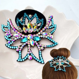 Rhythmic gymnastics figure skating rhinestone crown Hair tie for kids girls children girl  latin ballroom performance competition headdress hair bun accessories hair rope