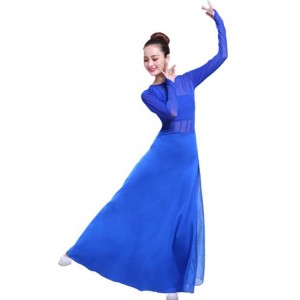 Royal blue modern dance women's female ballet dress stage performance modern dance dresses