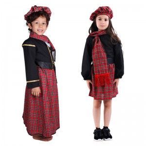 Scotland skirt girl children kindergarten cosplay stage performance photos shooting british style folk dance dresses children's day stage clothing role-playing clothing