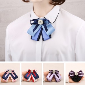 Shirt bow tie for Ladies Professional Collar Flower Bank Stewardess Student Korean Lace Small Bow Head Flower women collar Accessories 