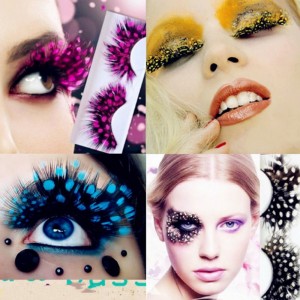 Show Creative Eyelashes Exaggerated Stage performance dance Makeup Color Spots Thick Color Eyelashes Feather False Eyelashes Photograph