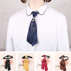 Stage performance shirt Bow tie For women girls  female Korean Japanese fashion college style British blue student graduation shirt tie accessories