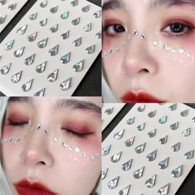 Tear mole Rhinestone sticker for women girls stage performance Eye Makeup Drop-shaped Forehead Adhesive Eyebrow Adhesive Face Jewelry