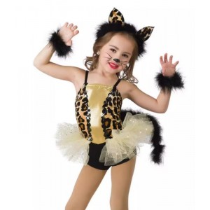 Toddlers kindergarten cute tiger brown leopard cartoon performance costume animal cosplay outfits birthday party photos shooting clothes for baby