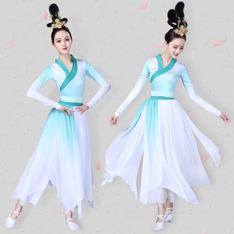 Traditional Chinese folk dance costumes ancient fairy princess hanfu photos party stage performance cosplay dance dresses