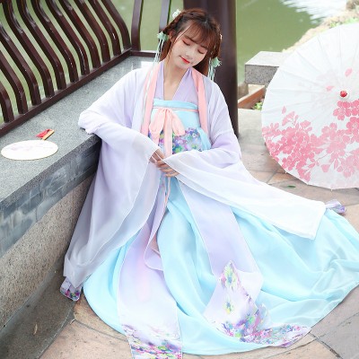 Traditional chinese Hanfu fairy drama cosplay princess dress Women's chinese folk dance costumes