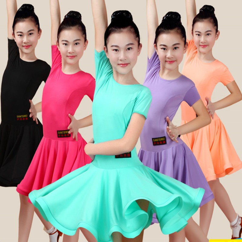 wholesale discount Girls competition ballroom latin dance dresses rumba chacha dance costumes skirts dress