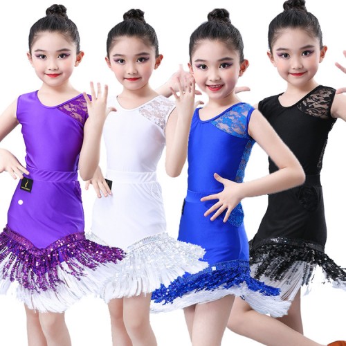 wholesale Girls latin dance dresses children stage performance latin dance skirts costumes dress