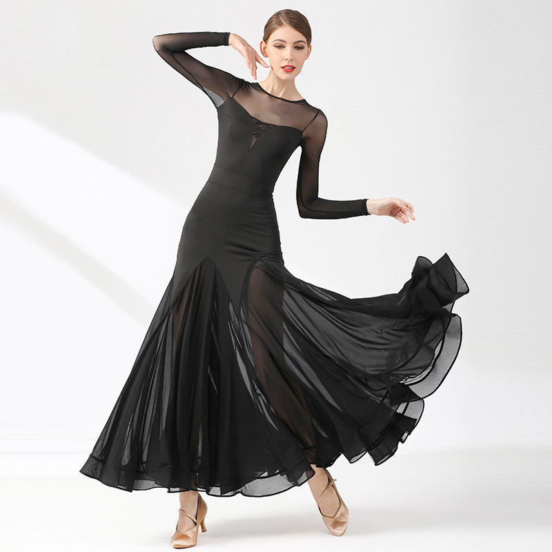 Women black ballroom dance dresses ballroom dance skirt foxtort standard smooth dance costume waltz tango dance dresses