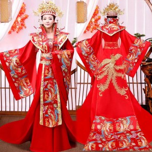 Women chinese phoenix Hanfu Han Tang Song Queen Empress performance clothes court princess Chinese style wedding photos shooting gown for female