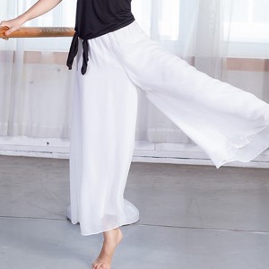 Women Classical dance pants Female modern dance adult loose Flowy chiffon wide-leg pants Body Yoga Clothing
