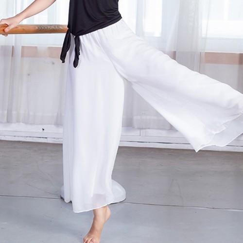 Women Classical dance pants Female modern dance adult loose Flowy chiffon  wide-leg pants Body Yoga